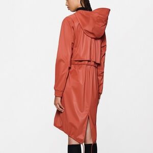 RAINS string parka jacket Honor parka peach colored Hooded Raincoat